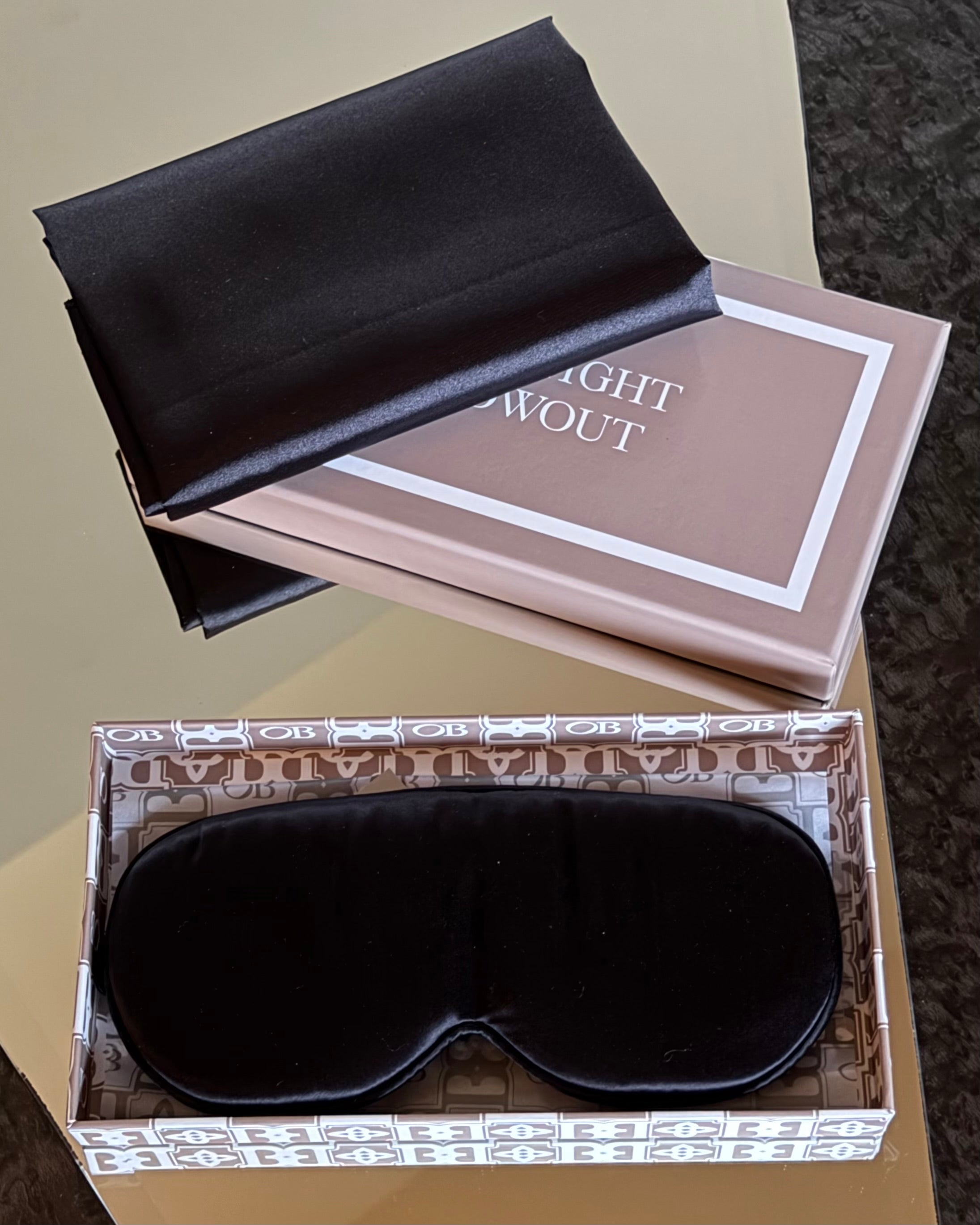 Black Contour Silk Eye Mask & Scarf