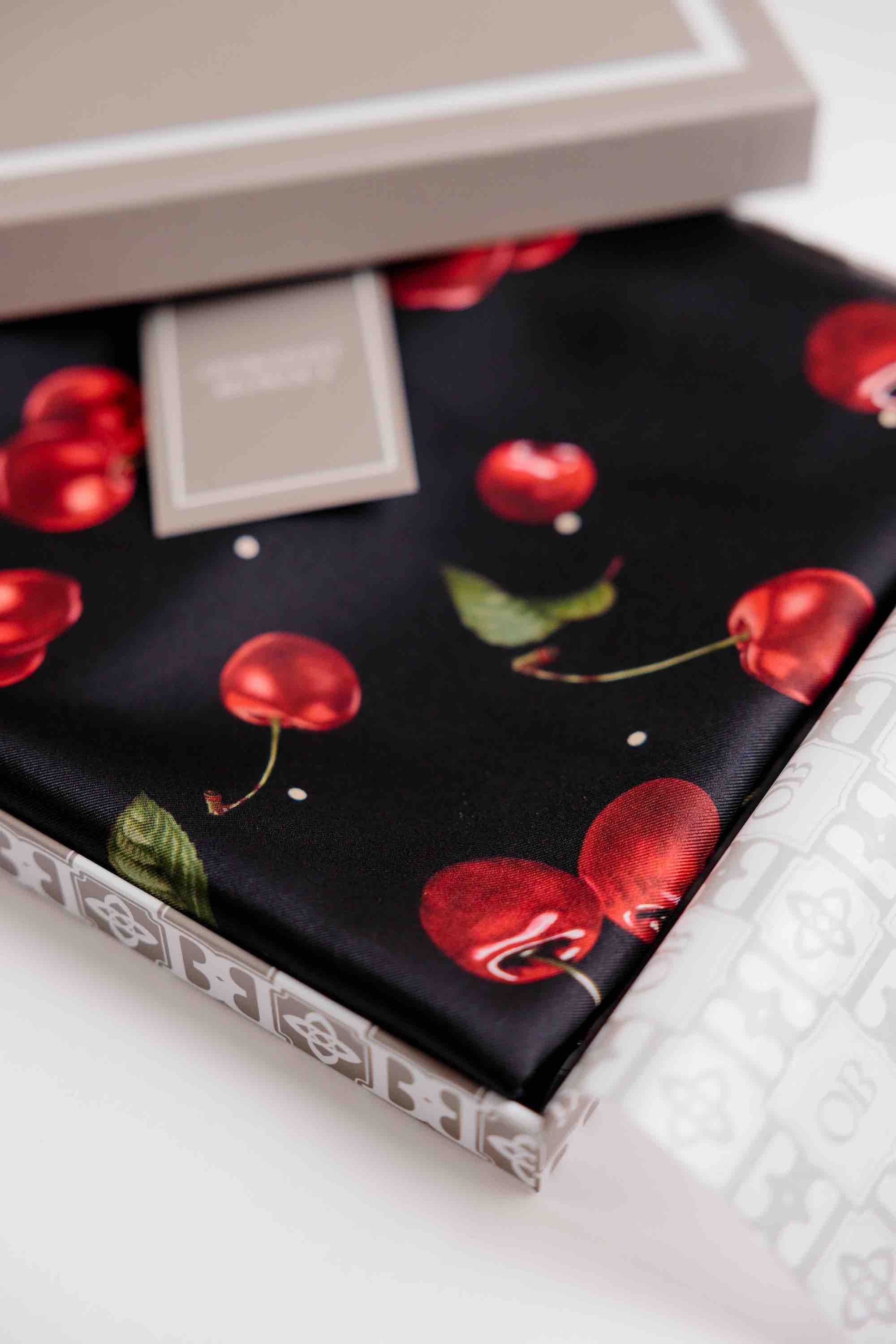 Cherry Monogram Silk Scarf