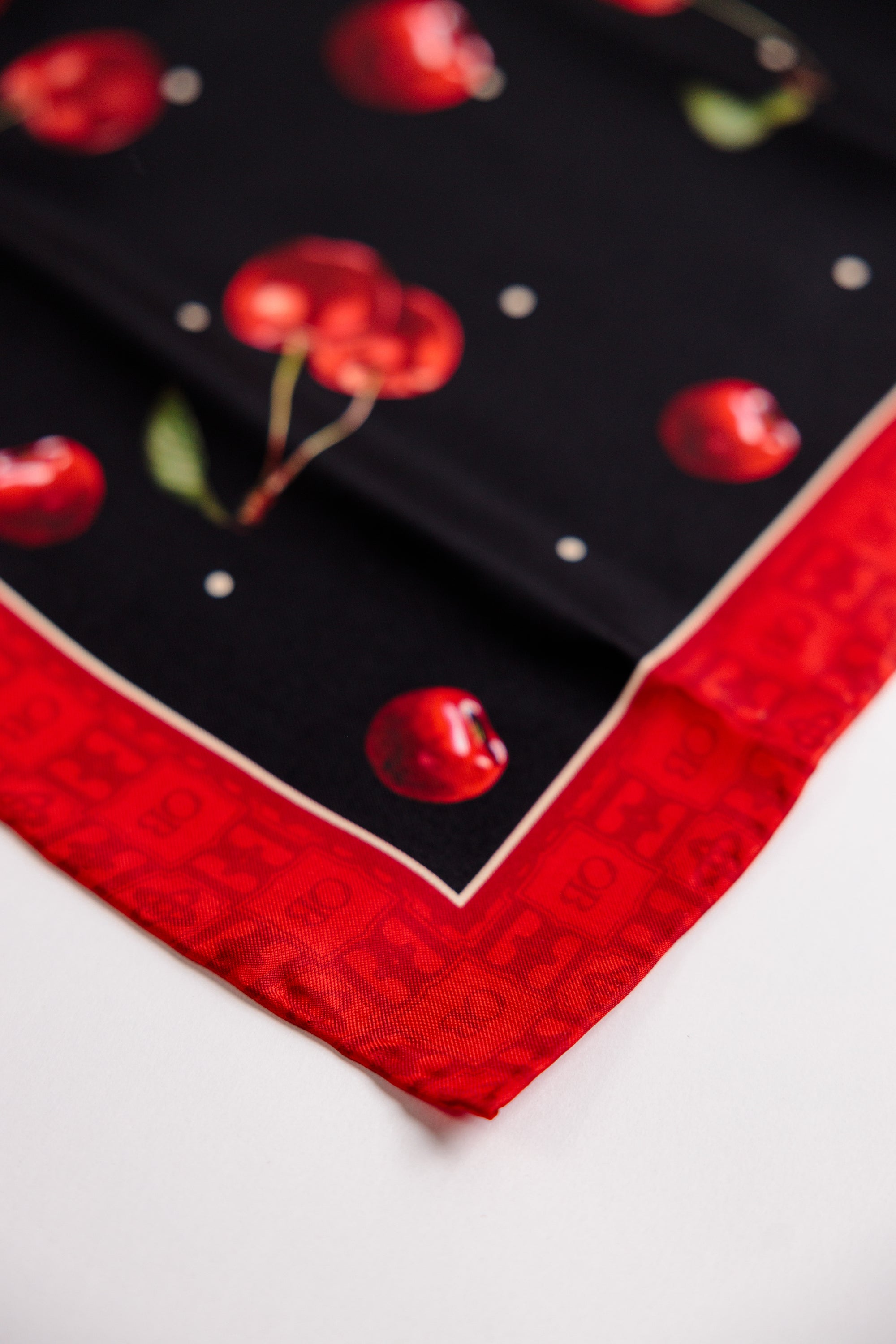 Cherry Monogram Silk Scarf