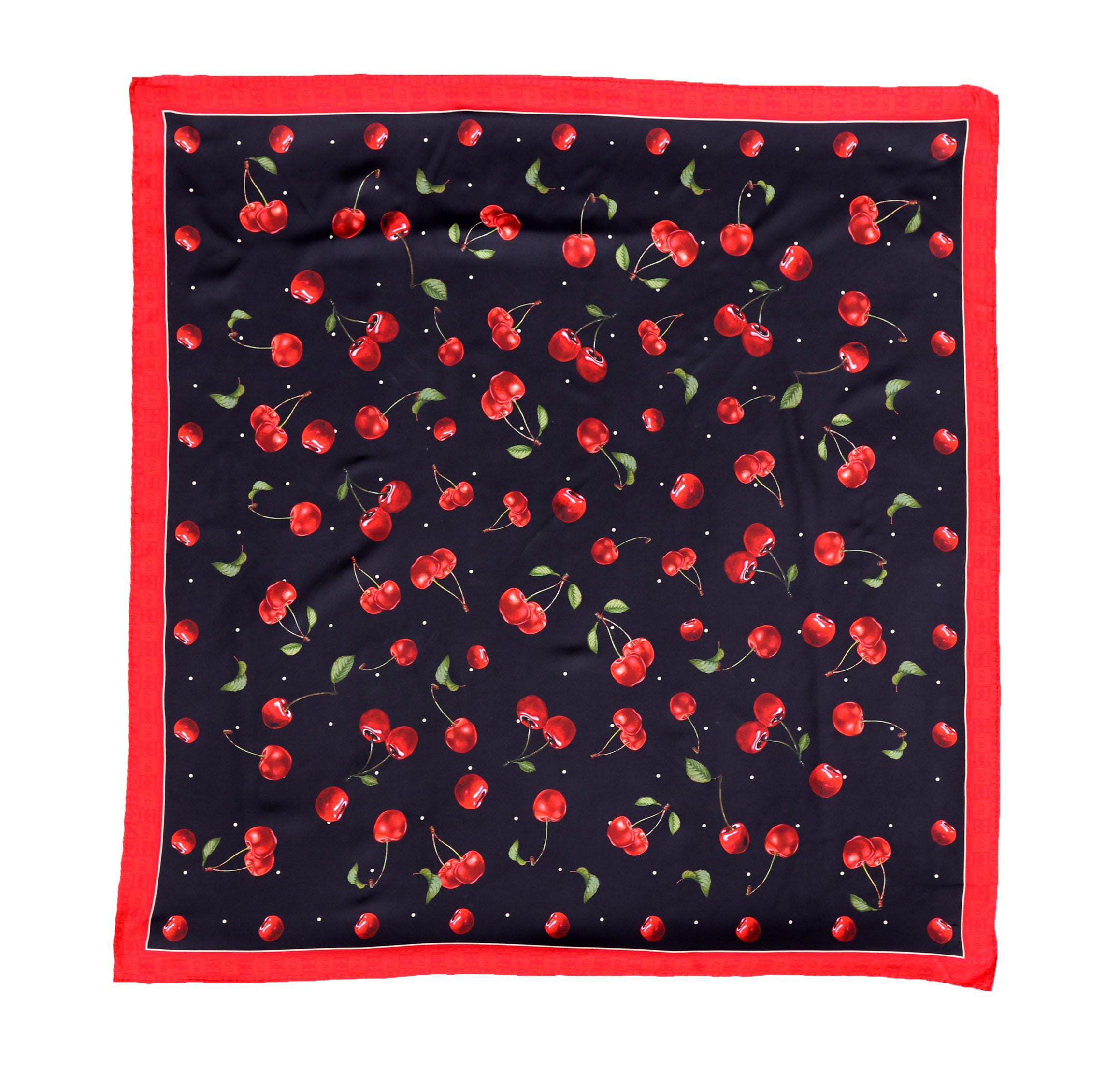 Cherry Monogram Silk Scarf