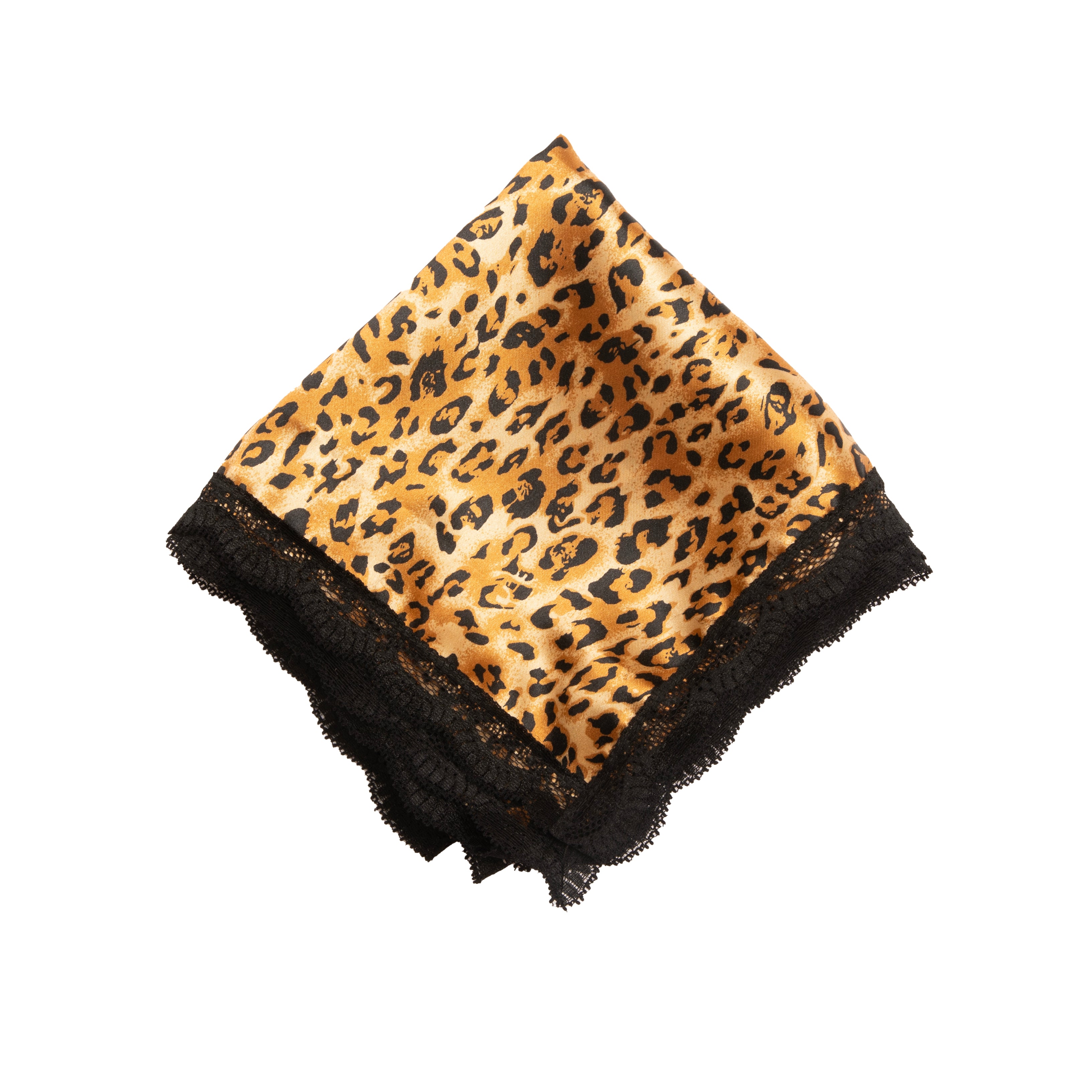 Cheetah Satin & Lace scarf